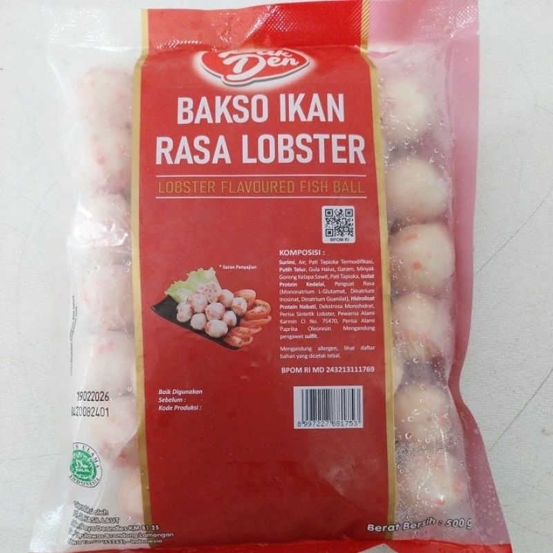 

bakso ikan rasa lobster pak den 500g