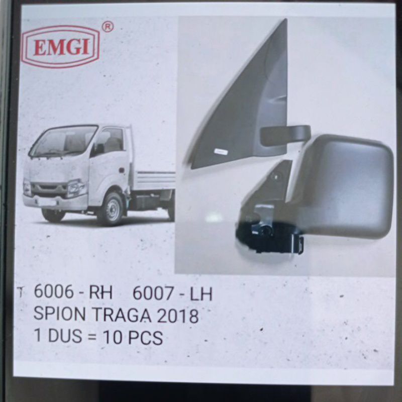 spion assy isuzu traga hitam kaca spion per pcs