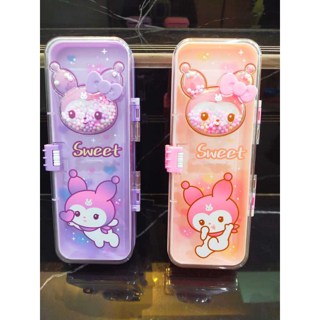 

tempat pensil double layer bubble foam sanrio kuromi kotak pensil dua tingkat kuromi bubble 3d premium