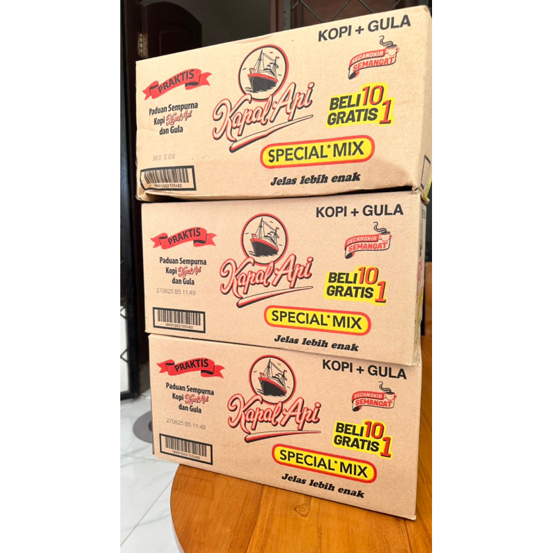 

1 karton Kapal Api Special Mix 23gr, kemasan beli 10gratis 1 rtg ( 11 x 12 x 23gr ) ( TIDAK DAPAT GELAS )