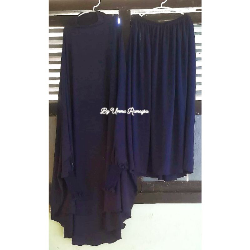 set khimar lengan smoke panjang / marbella