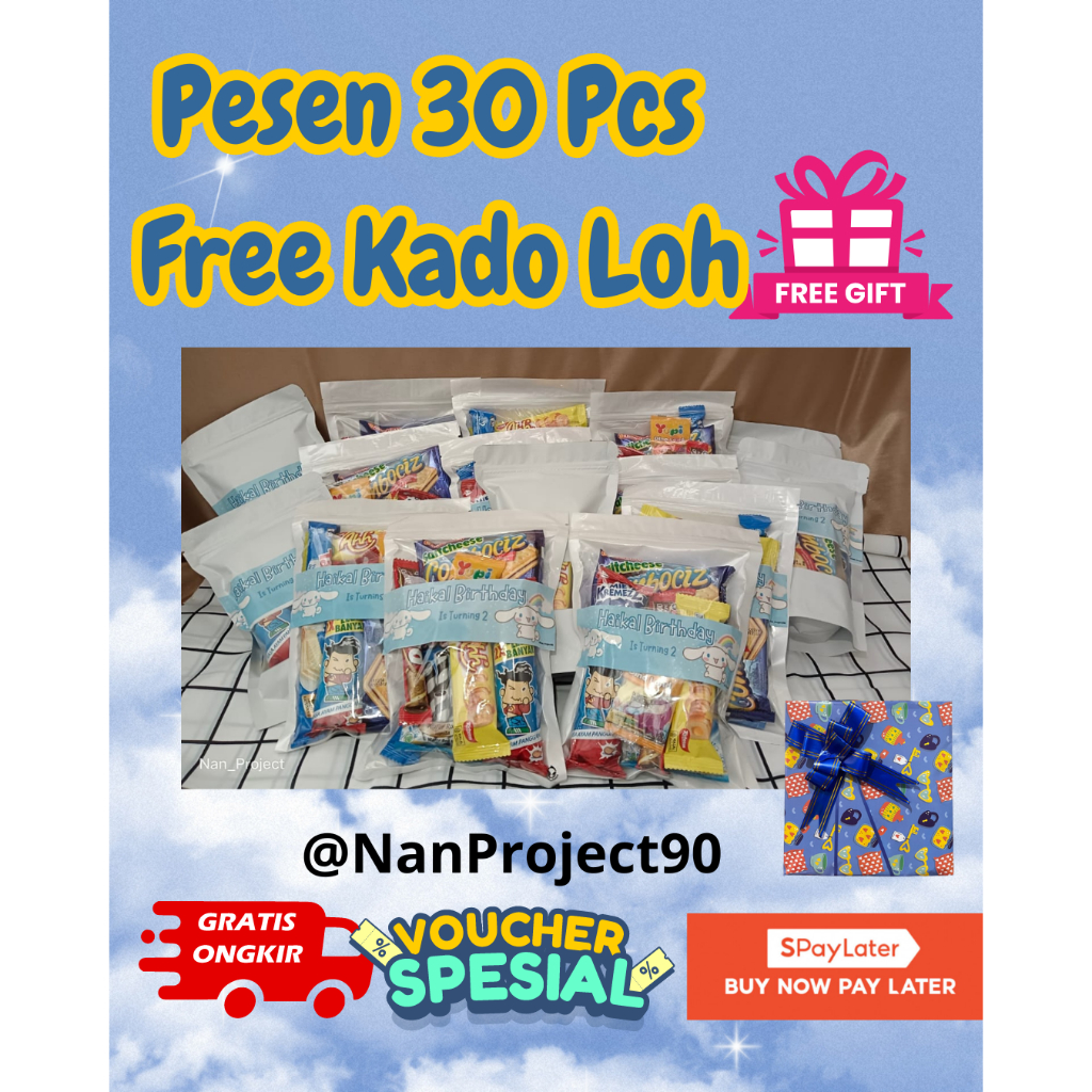 

Snack ulang tahun anak / paket ulang tahun anak/ goodiebag anak ultah Free Kado