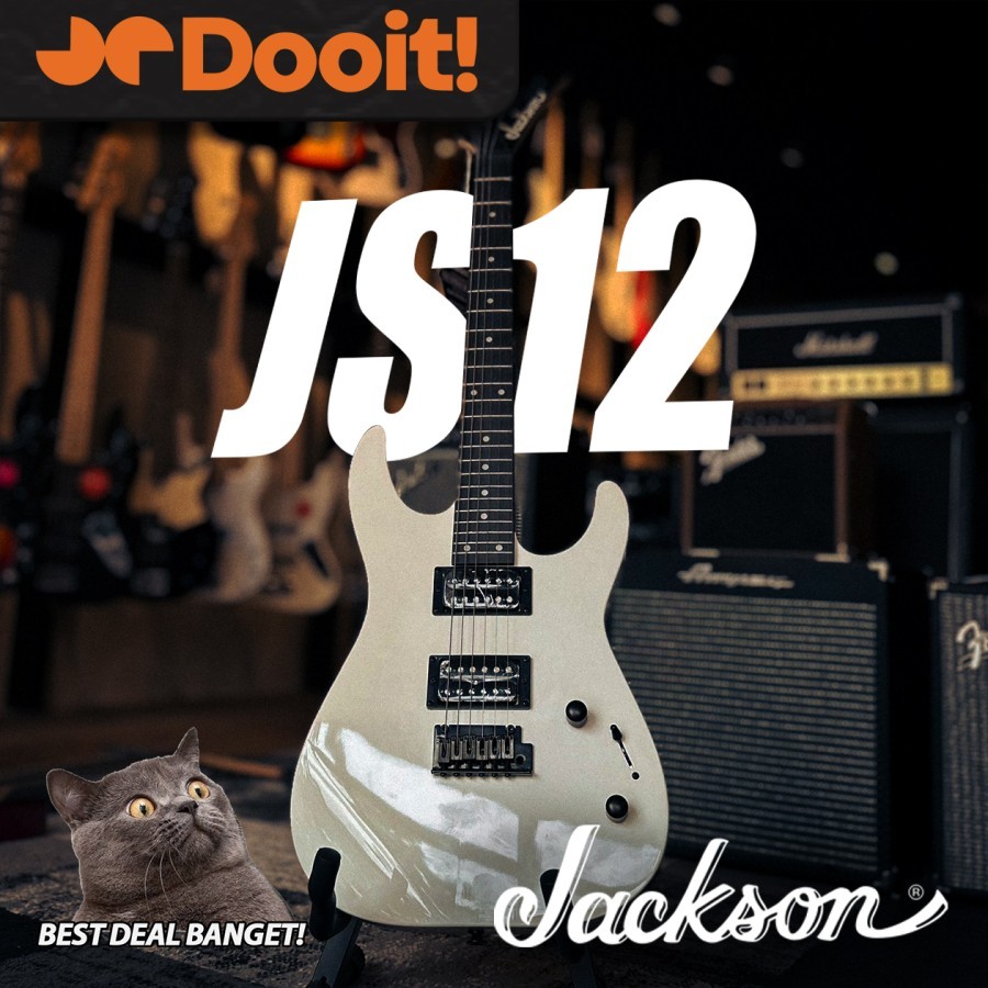 Jackson JS Series Dinky JS12 JS 12 Amaranth FB Gitar Elektrik Humbucker Electric Guitar - Snow White