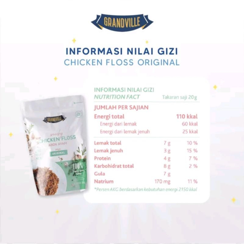 

ABON AYAM GRANDVILLE CRUNCHY NO MSG NO PENGAWET HALAL MPASI