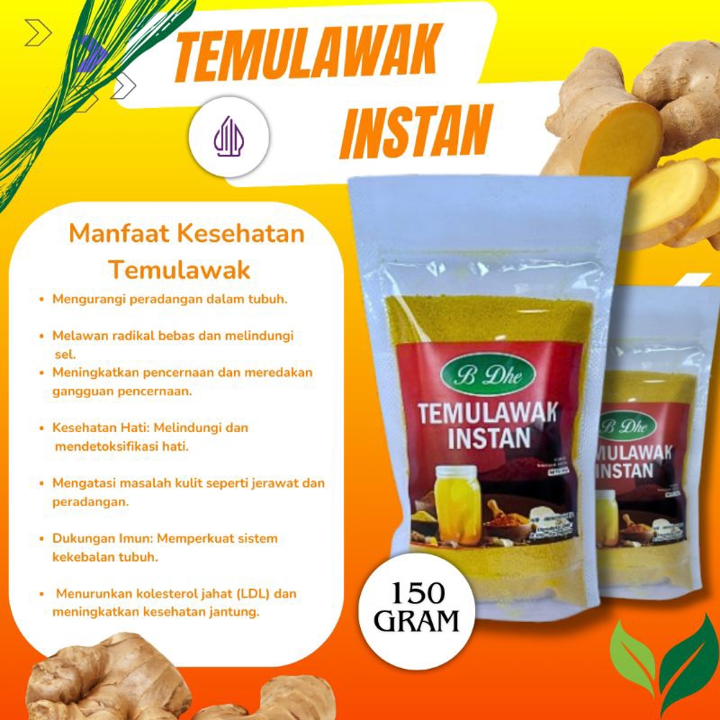 

TEMULAWAK INSTANT / TEMULAWAK BUBUK MURNI (150g)