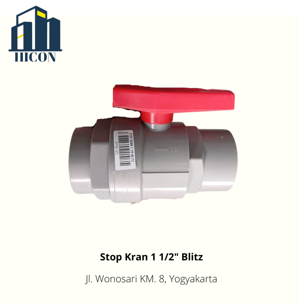 Stop Kran 1 1/2" Blitz (1,5 Inch) Ganggang Plastik