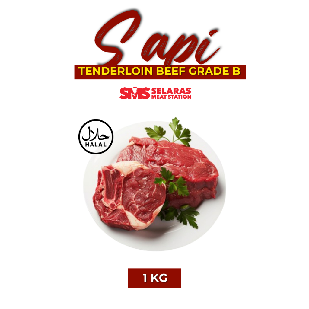 

Beef Steak Tenderloin Grade B 1 Kg (Potong per 200 gram) Daging Steak Sapi Has Dalam Tangerang Selatan
