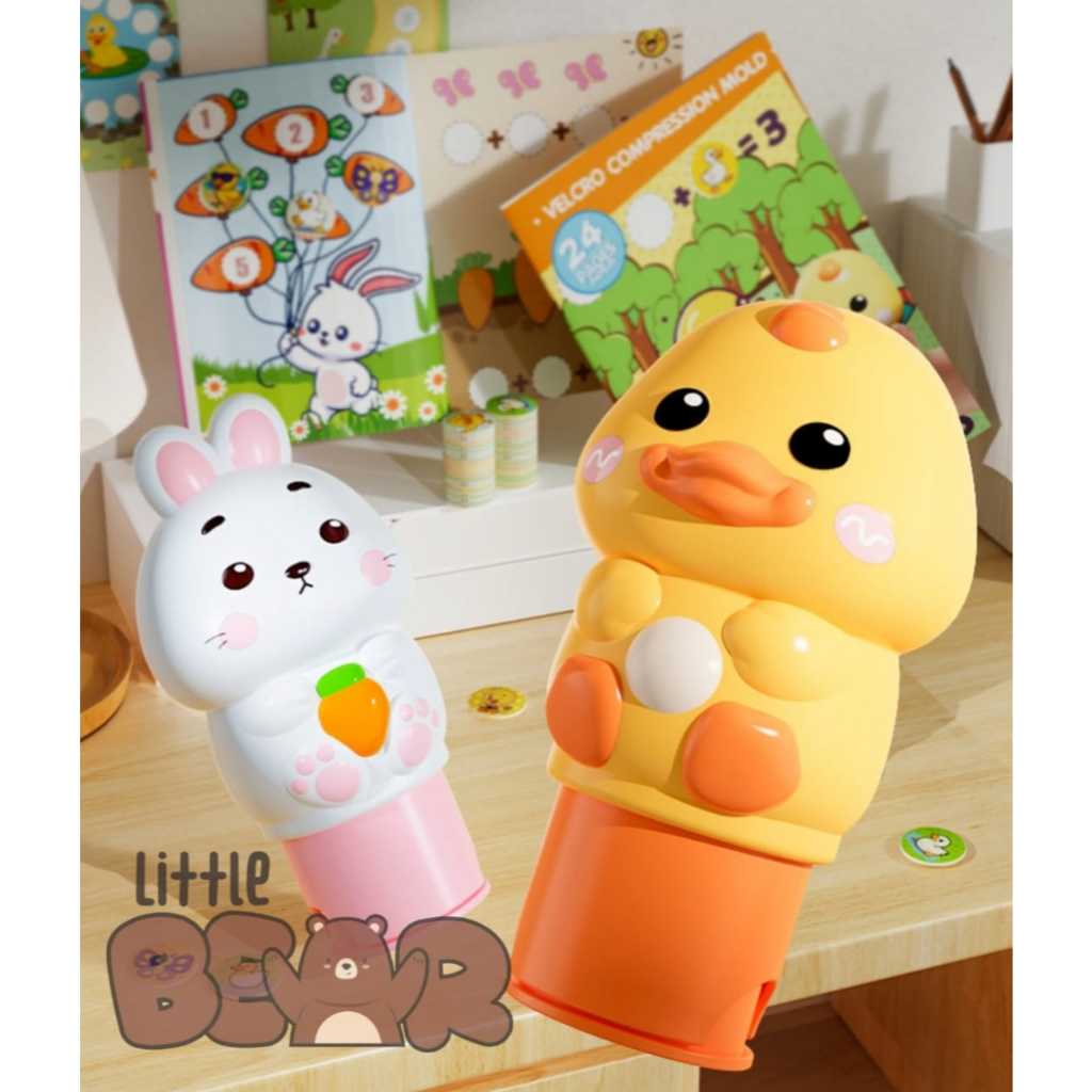 

MAINAN STICKER STAMP STEMPEL ANAK KARAKTER LUCU BEBEK UNICORN KELINCI DINO