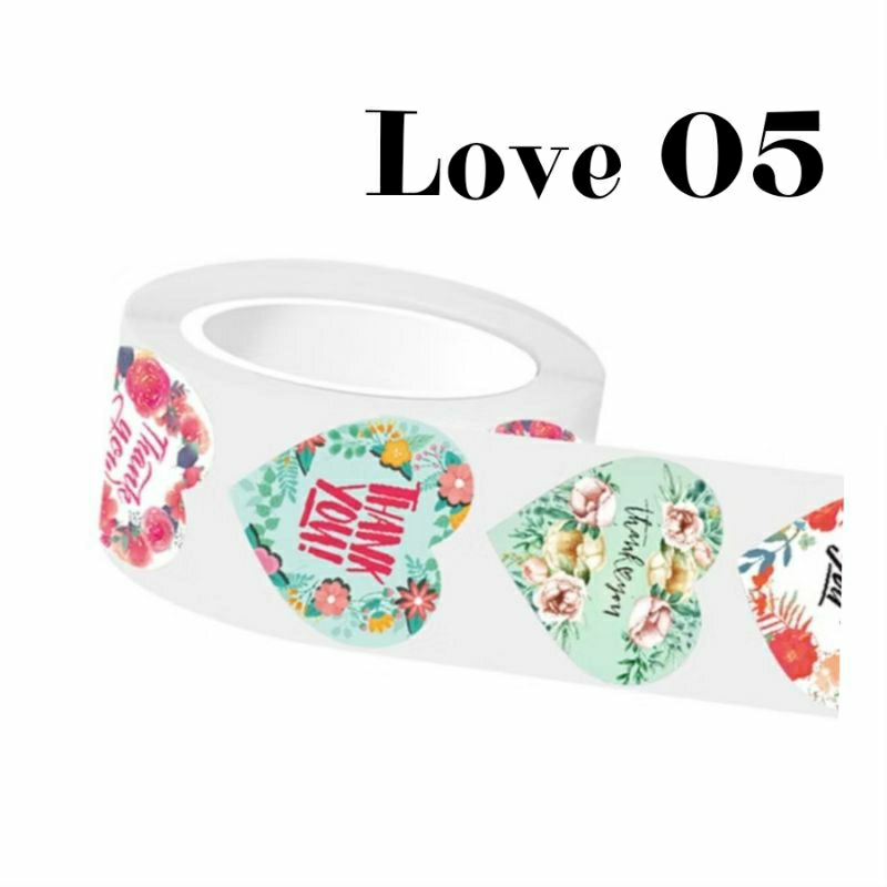 

50 Pcs Sticker Label Thank You/Ucapan Terima Kasih Love 05