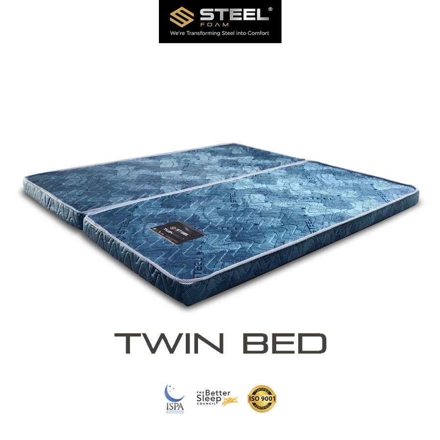 Kasur Busa Steel Twin Bed / Kasur Lipat Single to Double Bed 2in1 / Foldable Mattress Bed