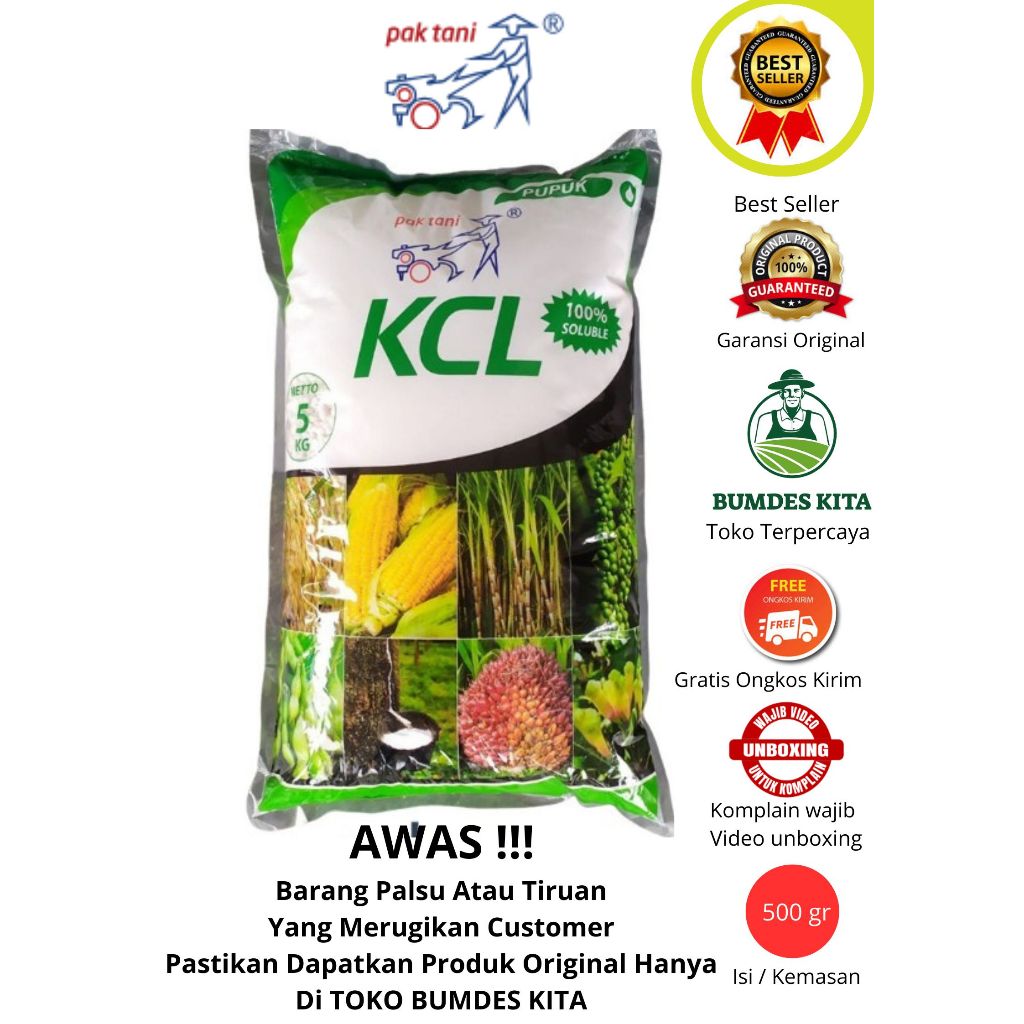 PUPUK KCL PAK TANI 5 KG ORIGINAL