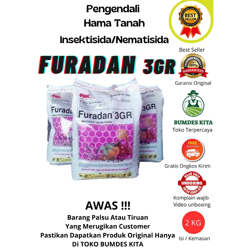 INSEKTISIDA FURADAN 2 KG ORIGINAL ASLI PORADAN