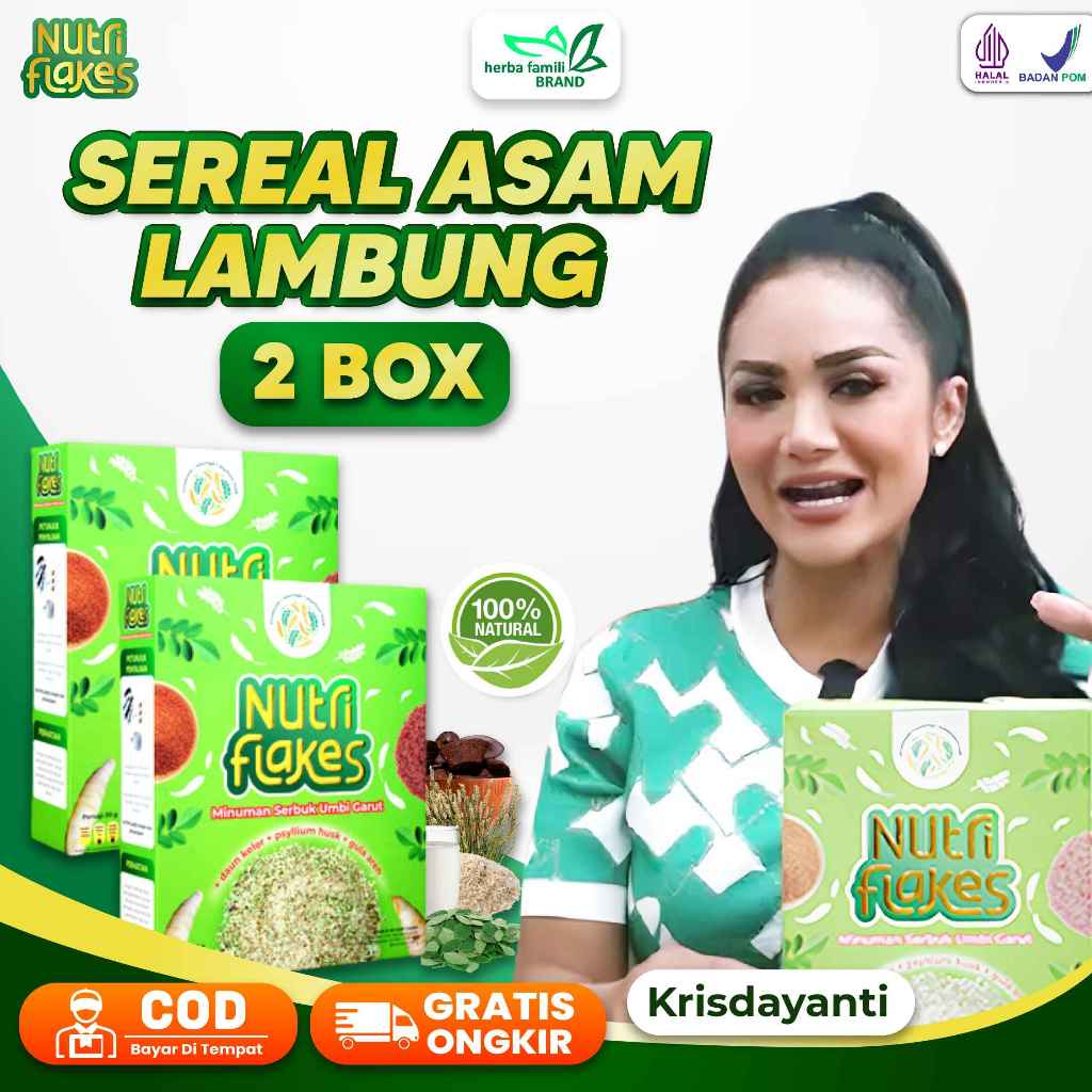 

[VC] NUTRIFLAKES Paket 2 BOX Sereal Minuman Untuk Asam Lambung Gerd Maag Mag Diet Turunkan BB ORI