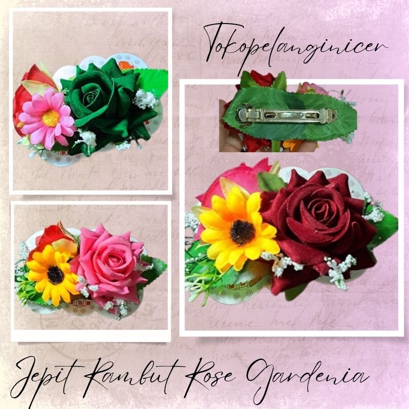 TPN Jepit Rambut Rose Sunny- Jepitan Hairdo pesta/ Kep rambut Wanita - Jepit Aksesoris Rambut Mawar