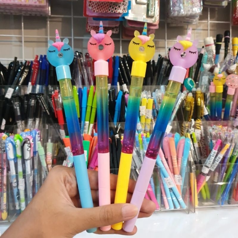 

#Qreinashop Bolpoin Gliter Unicorn & Donut