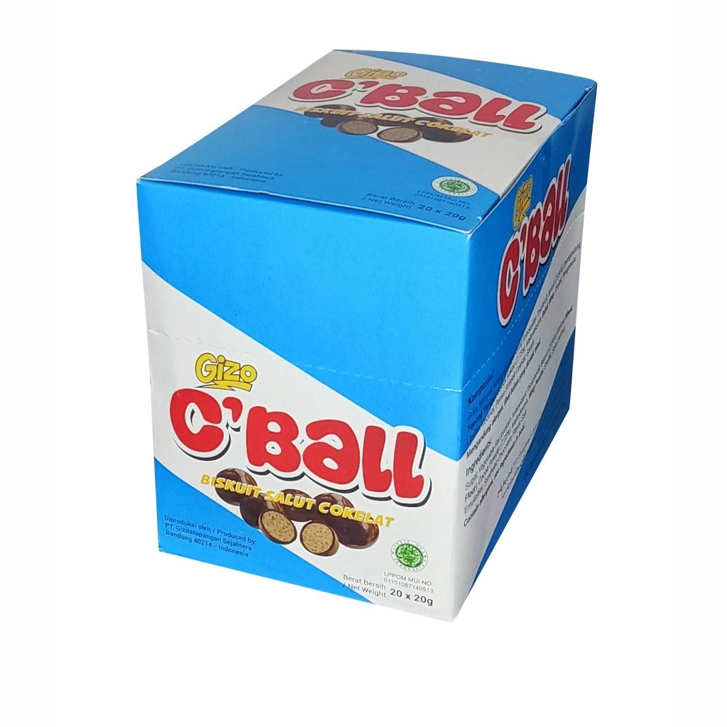 

Gizo C'Ball Biskuit Salut Cokelat / Cokelat Bola 1 Box isi 20pcs @20gram Biskuit cokelat / biskuit bola coklat