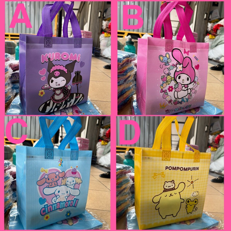 

(1 lusin) TAS ULANG TAHUN KARAKTER SANRIO / TAS ULTAH SANRIO CINNAMOROLL KUROMI MELODY / GODDIE BAG BIRTHDAY ANAK SNACK BAG