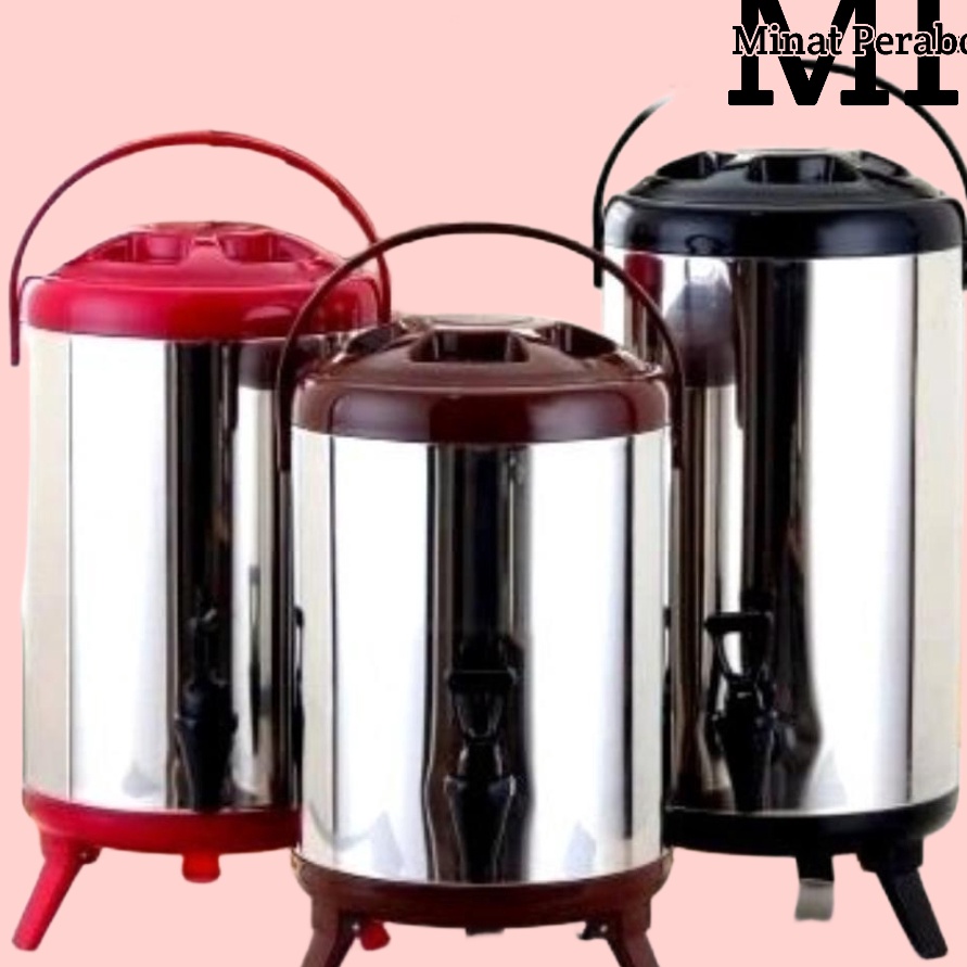 HJ6 TERMOS AIR MILK TEA BUCKET WATER 8112 LITER DISPENSER MINUMAN JUALAN AIR PANAS DINGIN SUSU