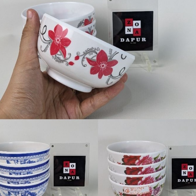 KI3 6 pcs  1 lusin  Mangkok Melamin Motif 45 inch Mangkuk Melamin Kecil