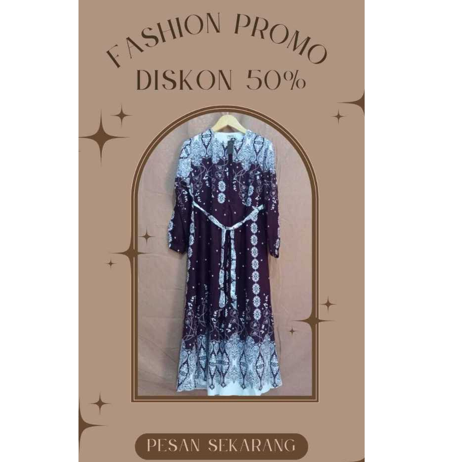 Daster Kekinian Long Dres / Mini Dress / Daster Lengan Panjang Muslimah