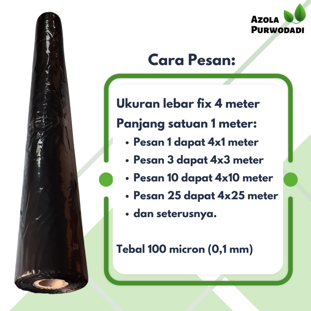 Tukuparty Plastik Uv Hitam 100 Micron Lebar 4 Meter Untuk Kolam/Tambak