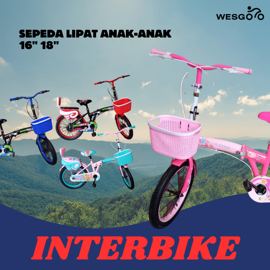 SEPEDA LIPAT ANAK-ANAK ( SEPEDA PEREMPUAN DAN SEPEDA LAKI-LAKI) INTERBIKE 16" 18"