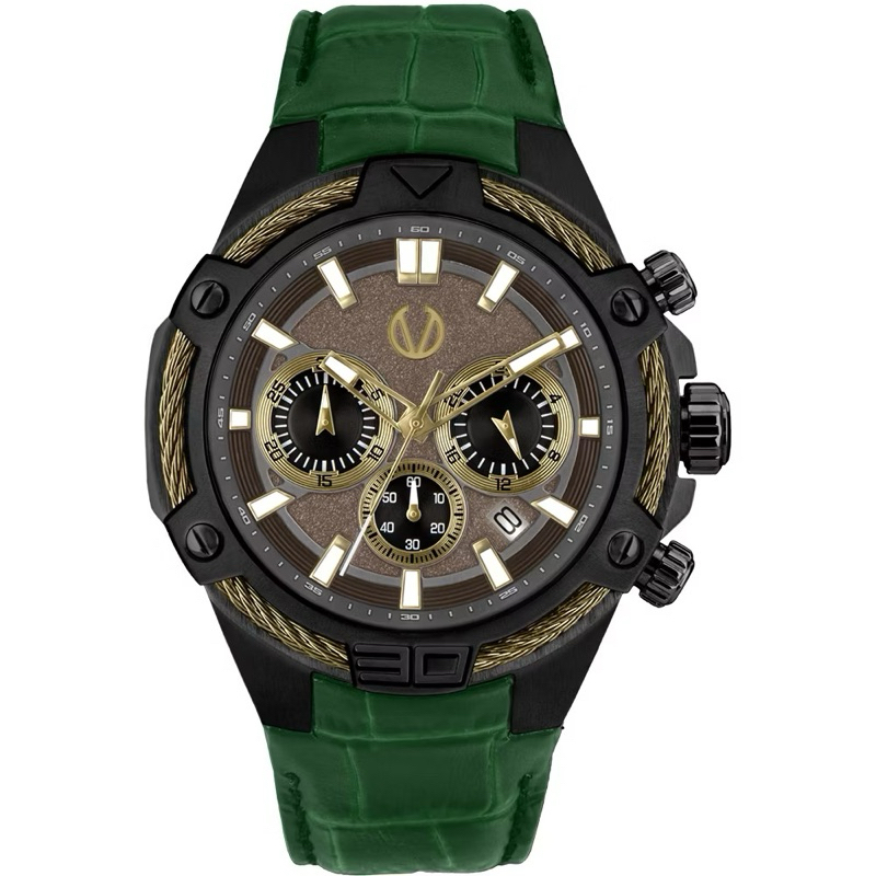 Christ Verra CV 53605G-26 Jam Tangan Pria Analog-Green Leather Strap Original Garansi Resmi