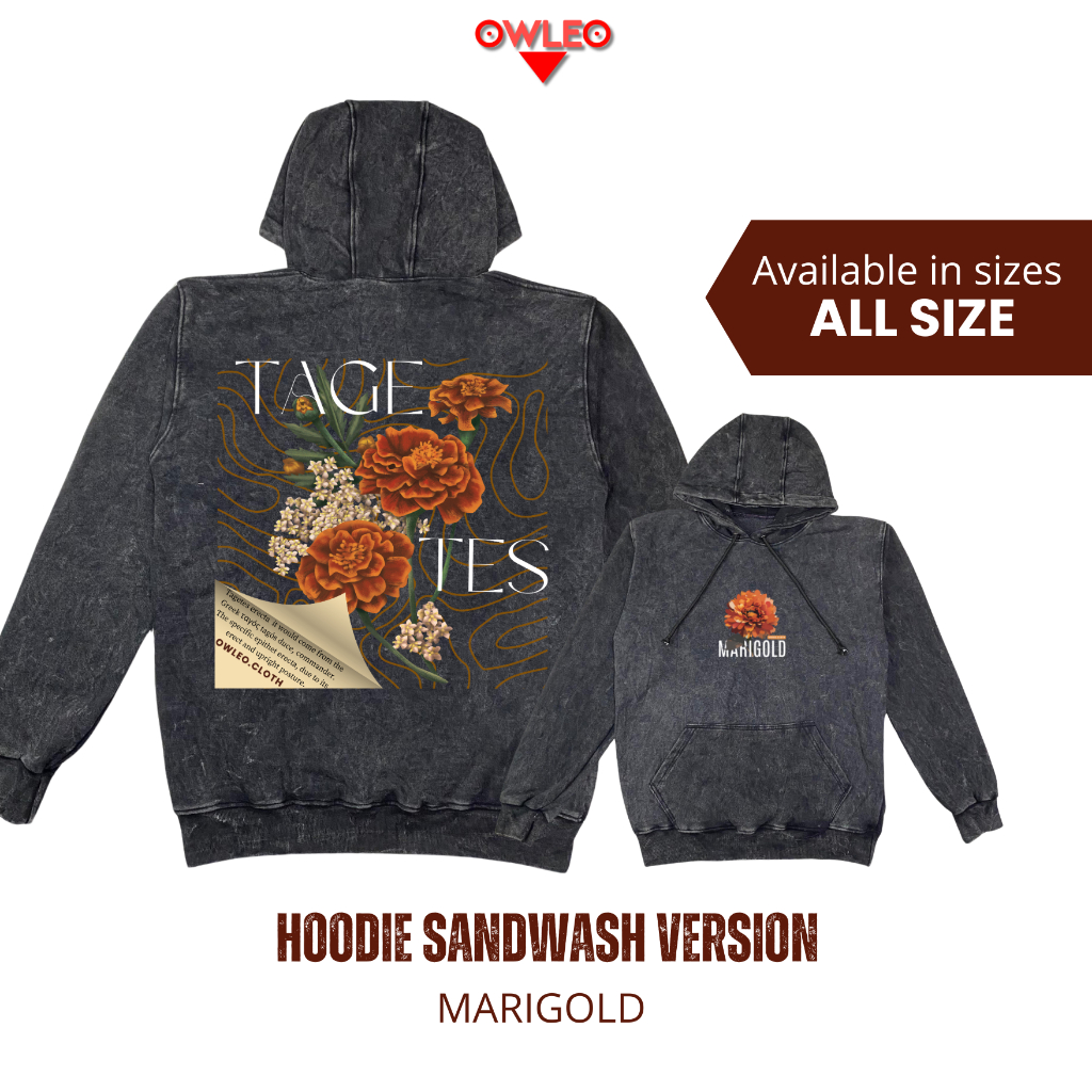 Marigold | Hoodie Sandwash | Sweater Hoodie | Sandwash Vintage | Unisex