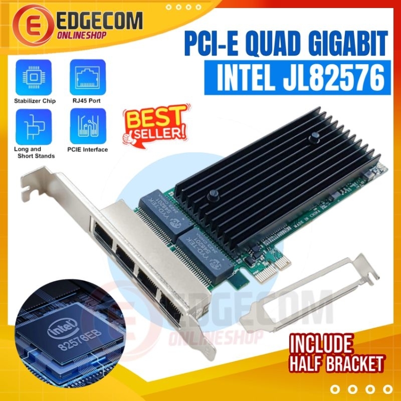 PCIE PCI express Quad Network LAN Card Gigabit chipset INTEL 82576 4 port