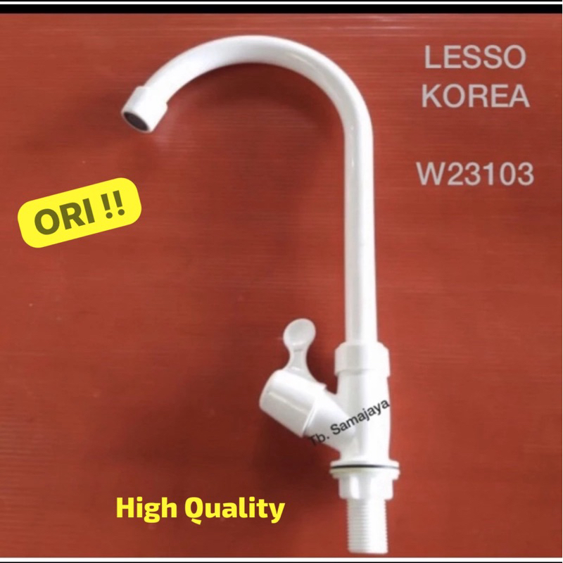 KRAN ANGSA Tanam PVC LESSO Korea . Kran cuci Piring TANCAP PVC . kran angsa meja keran sink plastik