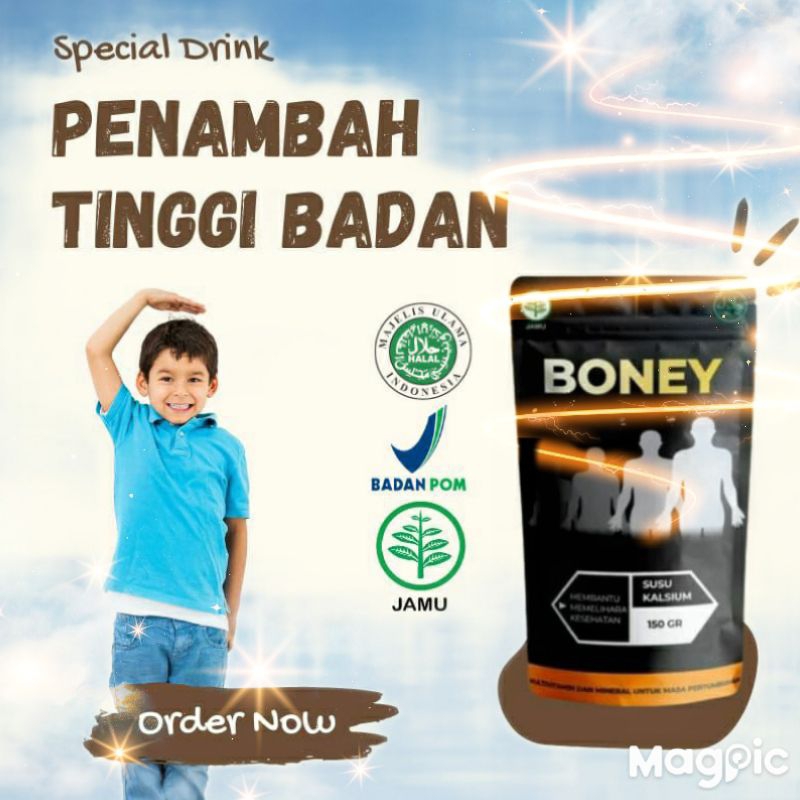 

Boney Susu Kalsium Untuk Solusi Multivitamin Dan Mineral Untuk Masa Pertumbuhan Anak Kemasan 150 Gram