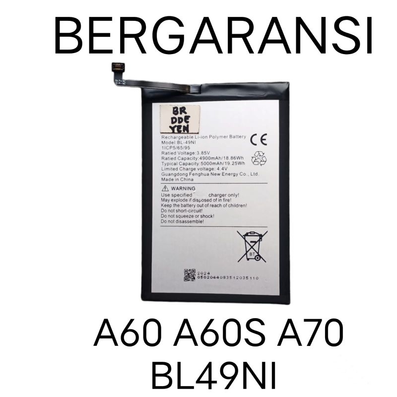Baterai for iTel BL-49NI BL 49NI BL49NI . A60 . A662L . A60S . A662LM . A70 . A665L . S23S . S23 4G 