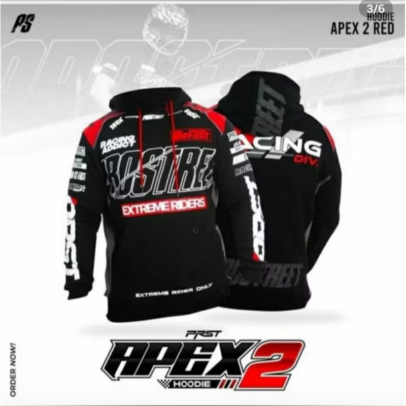 TERBARU  Jaket Hoodie Prostreet Apex Raccing Sweater Hoodie Sunmori limited edition Hitam