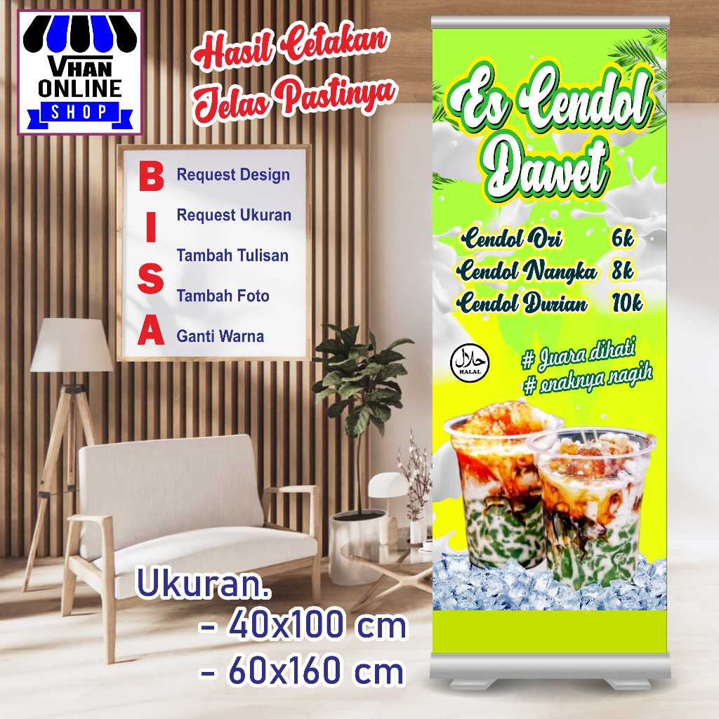 Cetak Banner Spanduk Custom Es Cendol Dawet Bagus Murah