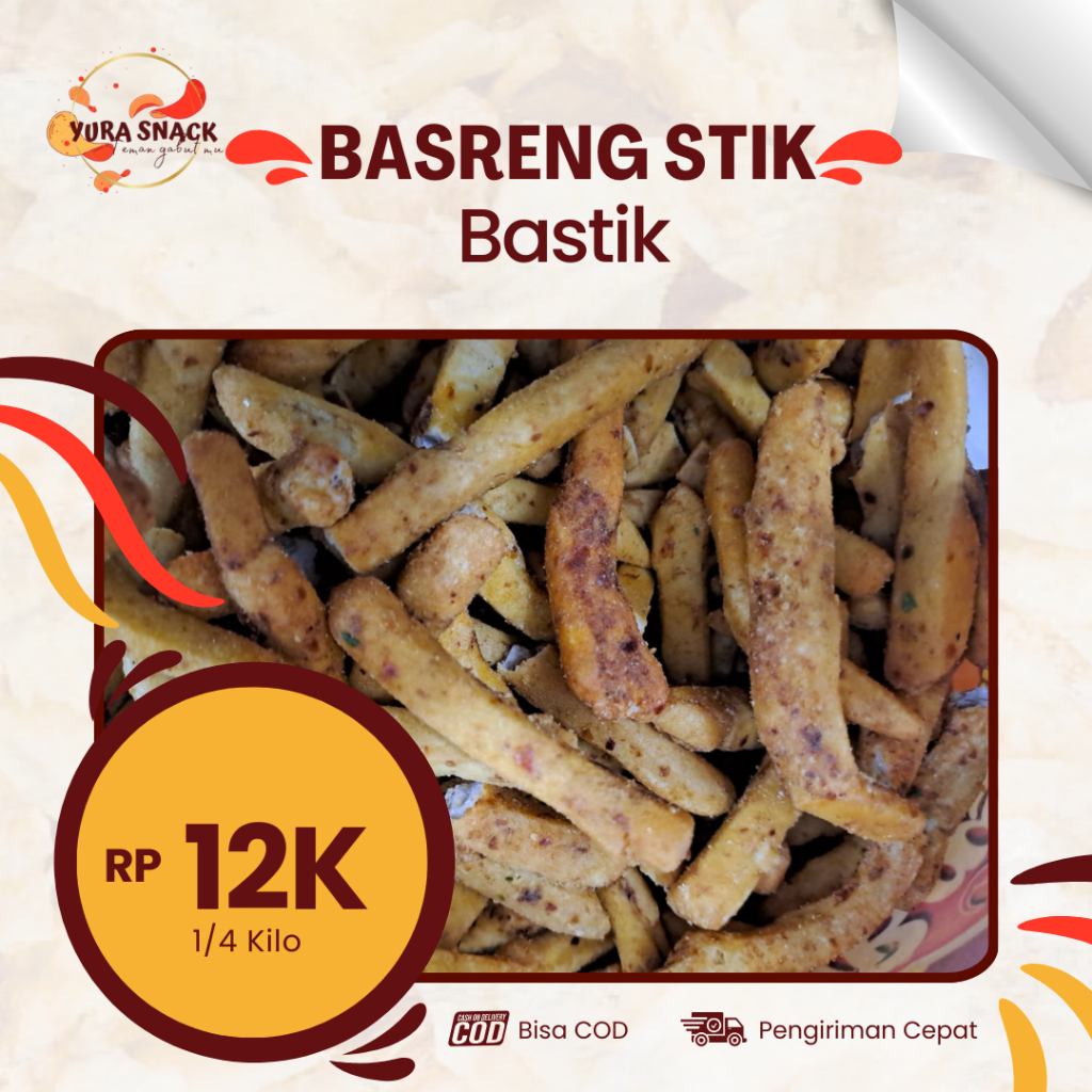 

Basreng Stik Bastik Rasa Pedas Daun Jeruk Kemasan 250gr, 500gr, 1Kg