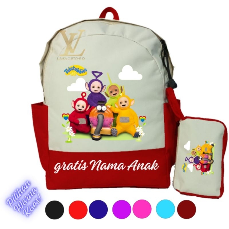 Tas Anak Teletubbies I Tas Anak Sekolah dan Tempat Pensil Custom Teletubbies I Tas Ransel Backpack U