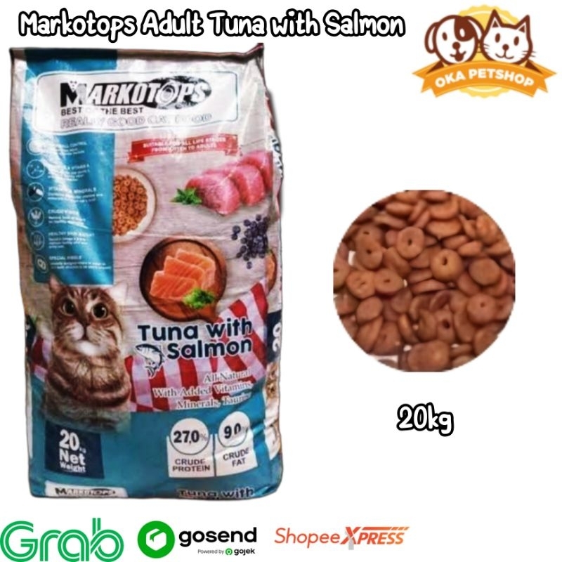Markotops Tuna Salmon All Stages 20kg / GO-JEK makanan kucing markotops tuna salmon