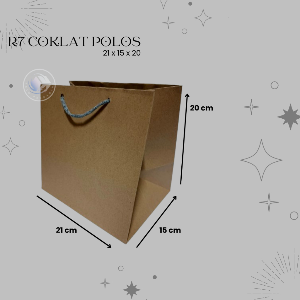 

PAPERBAG R7 COKLAT POLOS (size 21x15x20) PAPERBAG HAJATAN PAPERBAG SOVENIR