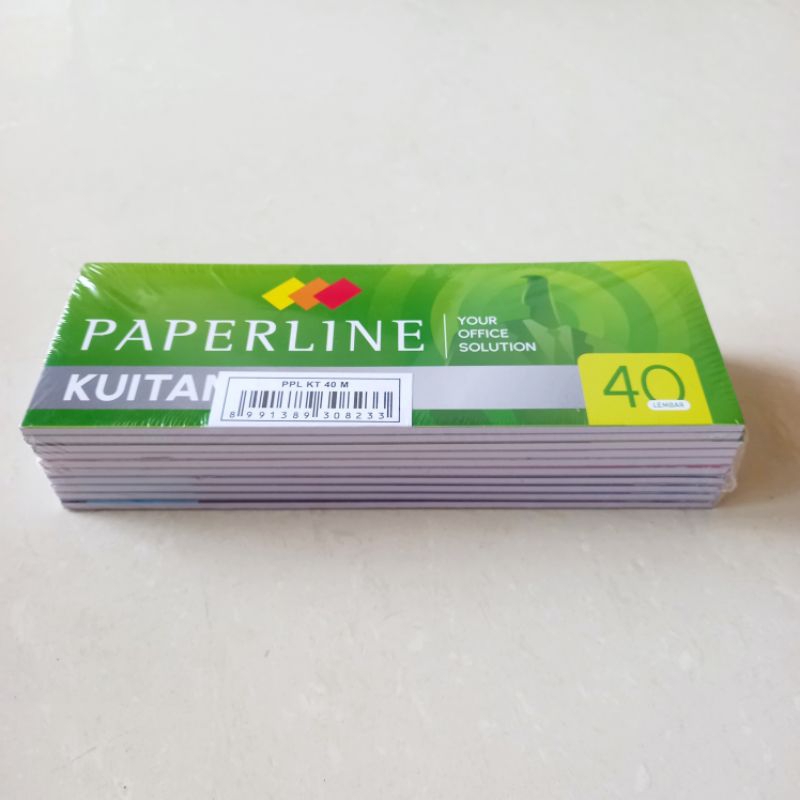 

[ PACK ISI 10 MURAH ] Buku Kwitansi Kuitansi Kecil Paperline PPL KT 40M ( Ukuran 21.5 x 7.5 cm isi 40 Lembar )