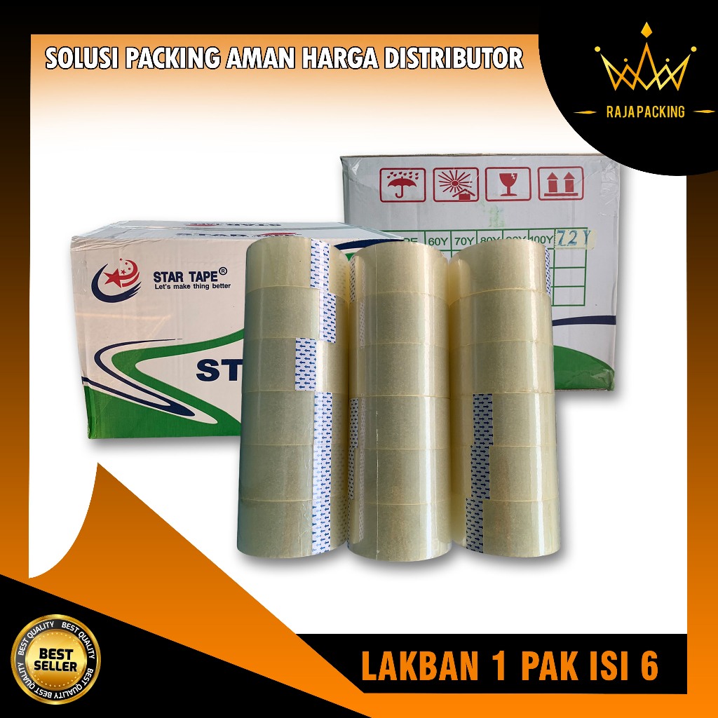 

1 Pak Lakban OPP Startape Bening isi 6 Termurah Bisa COD Bayar Di Tempat