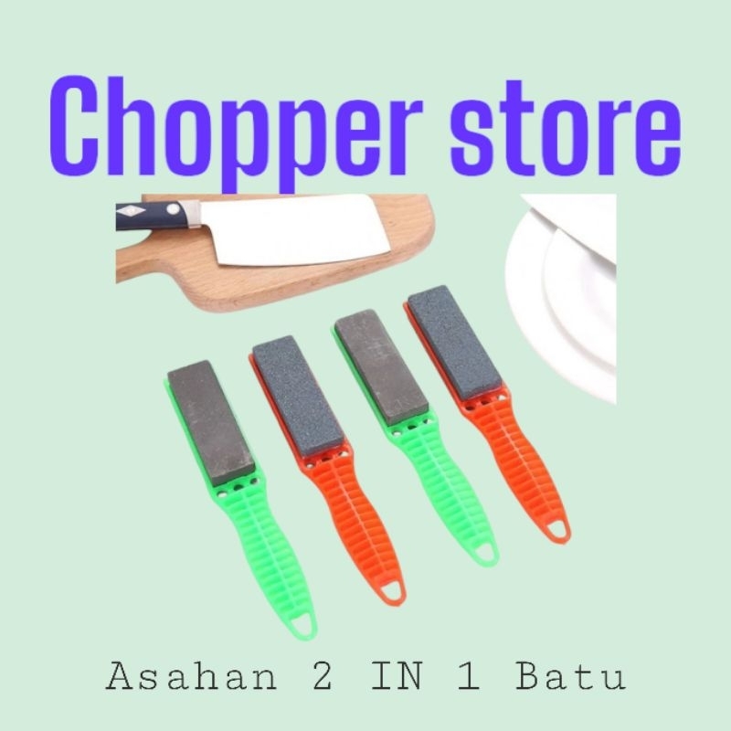 NEW Batu Asah Pisau 2 Sisi Gagang Panjang / Alat Pengasah Penajam Peruncing Gunting Golok Arit Pacul