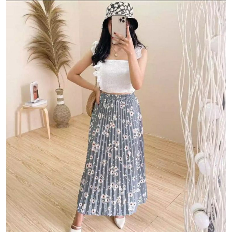 (COD) Gratis Ongkir/Promo puncak big sale /Rok Plisket plisket/ Rok plisket dewasa/ Rok plisket moti
