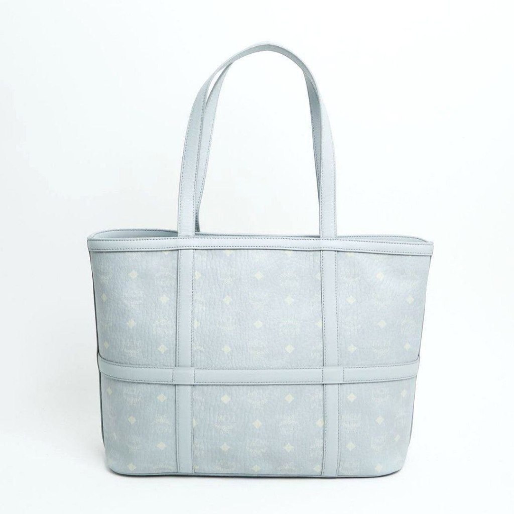 Tas Wanita MCM Aren Medium Shopper Bag in Visetos Misty Grey Original