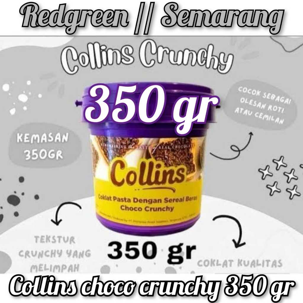 

350gr JATENG REDGREEN collins choco crunchy 350gr selai collins 350gram