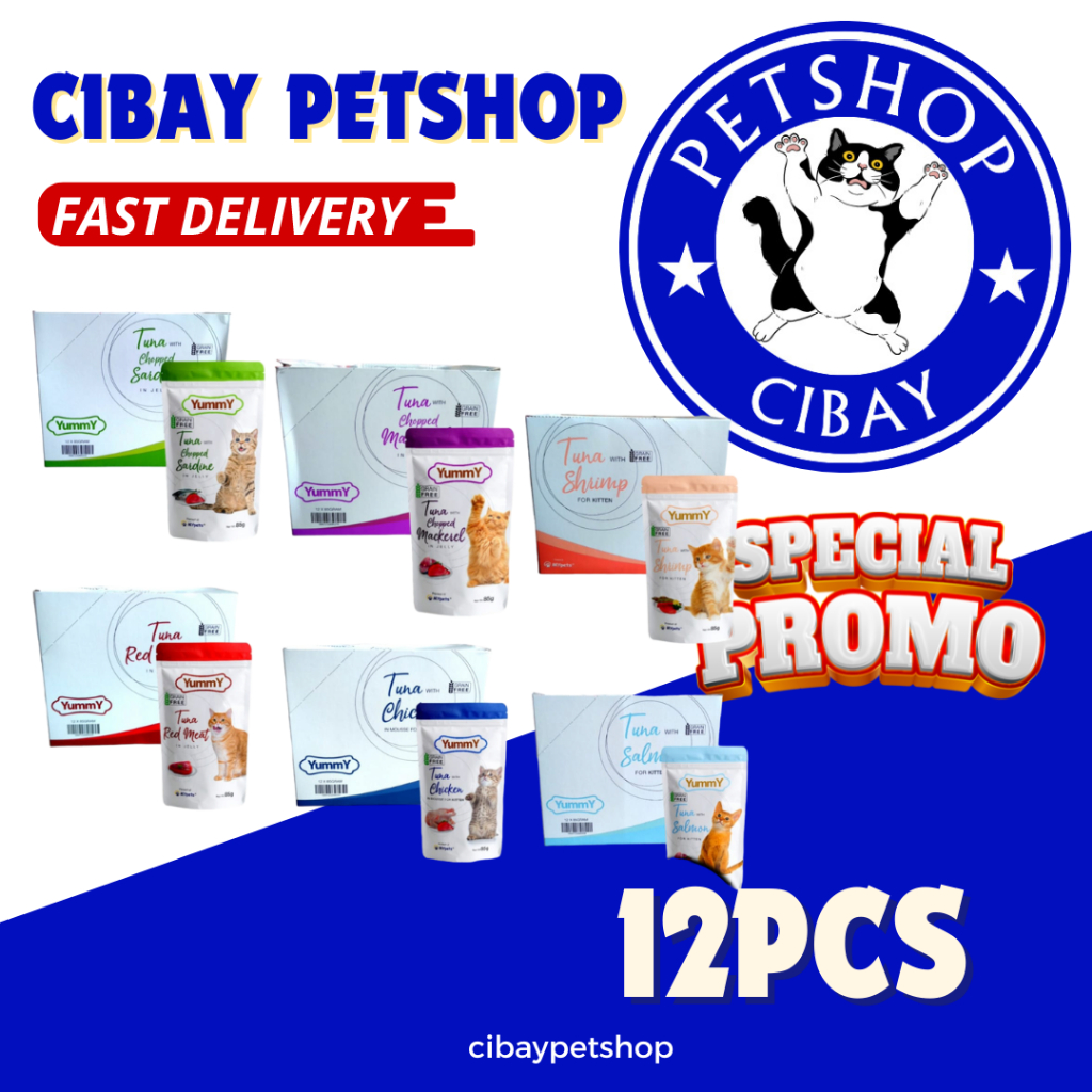Yummy cat pouch 1 DUS ( isi 12 ) yummy cat wet food