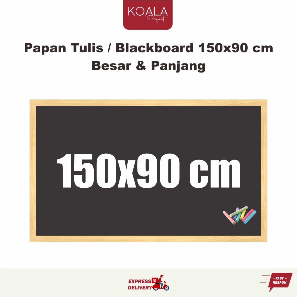 

PAPAN TULIS KAPUR BLACKBOARD 150x90 CM atau 90x150 cm KOALA PROJECT