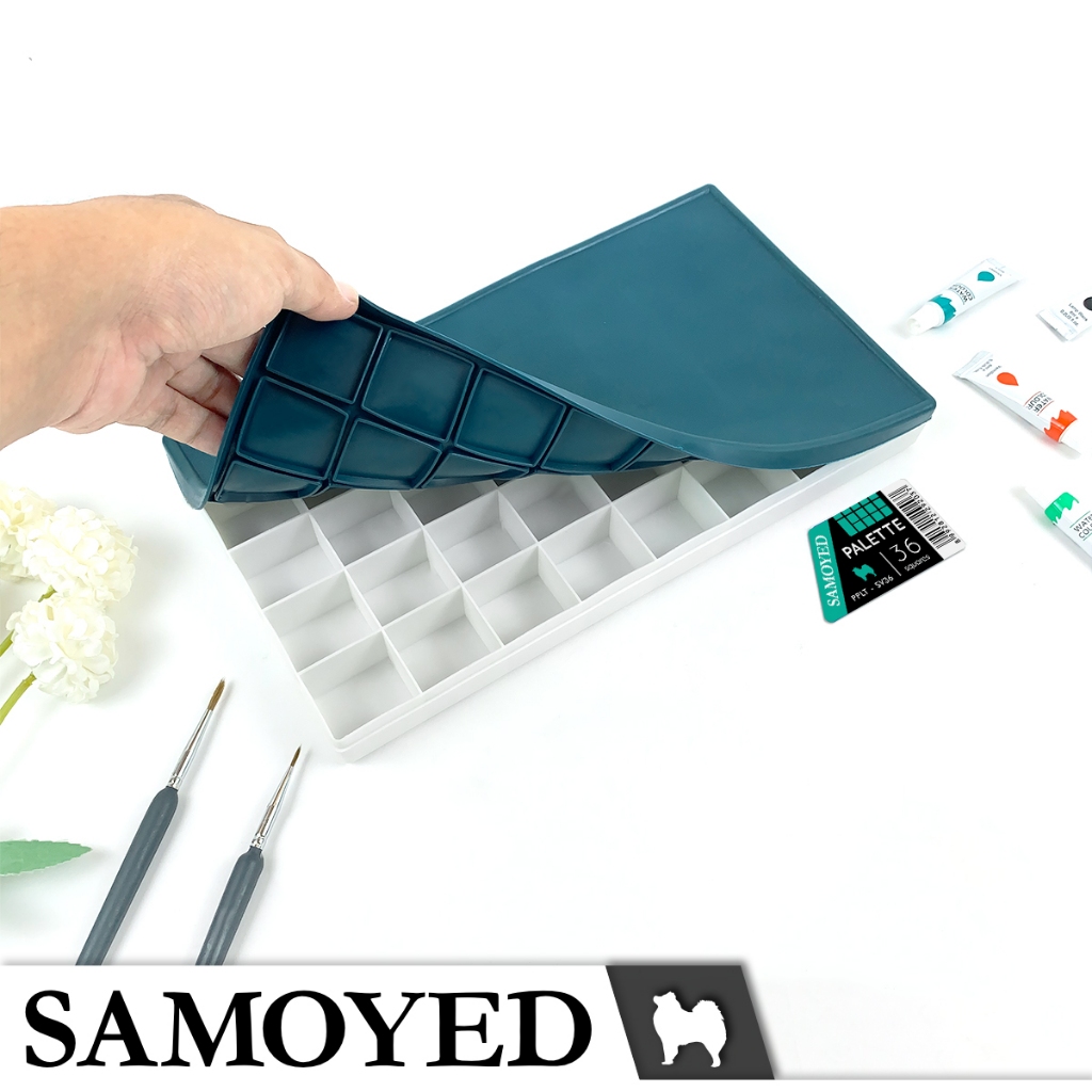 

H7Y Palet Lukis / Cat 36 Sekat / Grids / Soft Rubber Lid / Cover Paint / Painting / Painter's