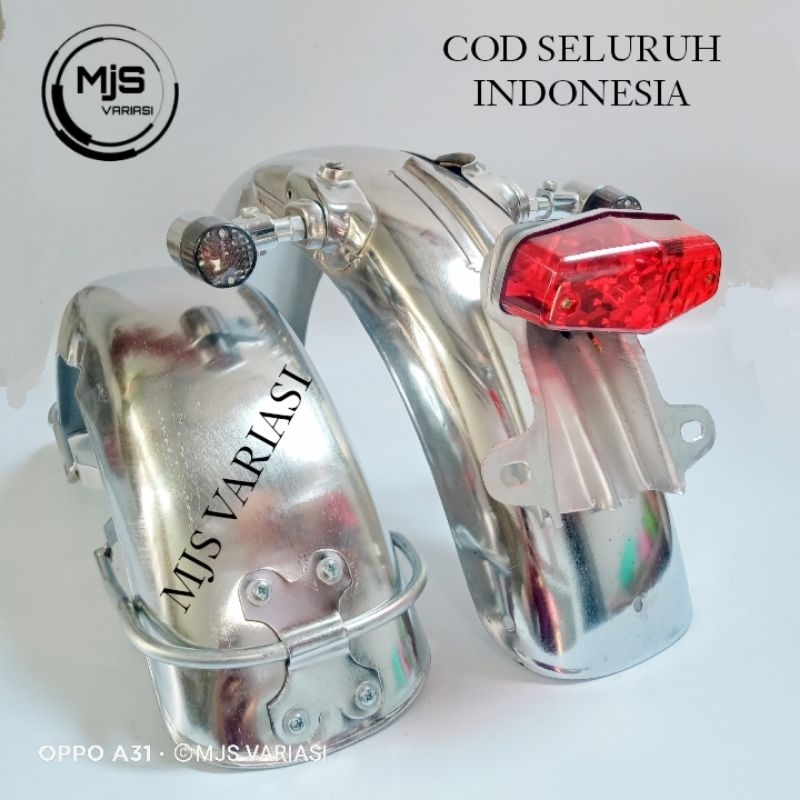 Spakbor Depan Belakang CB 100 CB 125 Plus Stoplamp Model BSA, Lampu Sein dan Pangkon Lampu V80