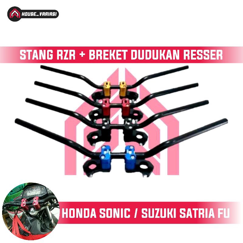 STANG RZR + BREKET DUDUKAN RESSER HONDA SONIC DAN SUZUKI SATRIA FU