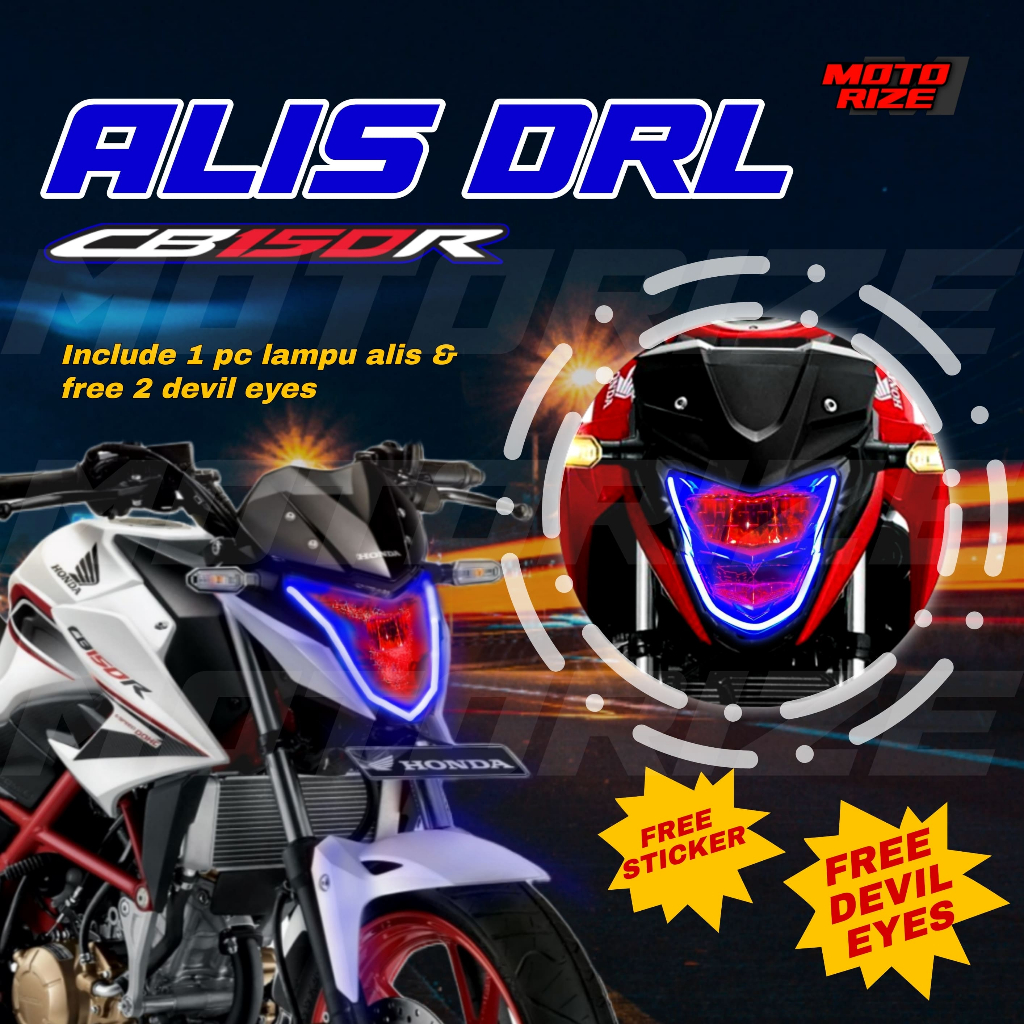 LAMPU ALIS CB 150 R BONUS DEMON EYES LAMPU VARIASI LAMPU SENJA LAMPU ALIS DRL LED LAMPU DEPAN HONDA 